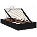 Letto con luci a strisce a LED Nero 180 x 200 cm Tessuto - Foto miniatura 8
