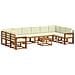Set di divani da esterno con cuscino 11 pcs Naturale e Crema - Foto miniatura 1
