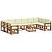 Set di divani da esterno con cuscino 11 pcs Naturale e Crema - Foto miniatura 3
