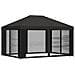 Gazebo da giardino con pareti laterali 4 × 3 m Antracite - Foto miniatura 3