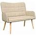 Sofa a Due Posti Crema 115 x 61 x 87 cm Tessuto - Foto miniatura 1