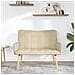 Sofa a Due Posti Crema 115 x 61 x 87 cm Tessuto - Foto miniatura 3