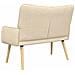 Sofa a Due Posti Crema 115 x 61 x 87 cm Tessuto - Foto miniatura 6
