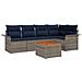 Set Divano da Giardino con cuscino 6 pcs Grigio polyrattan - Foto miniatura 1