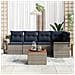 Set Divano da Giardino con cuscino 6 pcs Grigio polyrattan - Foto miniatura 3