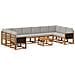 Set di divani da esterno 11 pcs Naturale e Grigio Chiaro - Foto miniatura 1