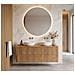 Piano lavabo 80 cm, Arrotondato, Nero opaco, per lavabo da appoggio, LINEA - Foto miniatura 1