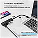 Hub Usb Byeasy 4 Porte Usb 3.0 Hub Ultra Sottile Usb Portatile Splitter Per Imac Pro Macbook Air Mac Mini Pro Surface Pro Pc Notebook Portatili Unit Flash Usb E Hdd Mobile (in Pelle Nera)  - Foto miniatura 4