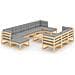 Set Divani Giardino 11 pz con Cuscini in Legno Massello di Pino - Foto miniatura 1