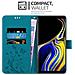 Custodia Compatibile Con Samsung Galaxy Note 9 In Blu Fiore - Coperchio Protettivo In Design Floreale Con Chiusura Magnetica, Funzione Stand E Slot Per Carte - Foto miniatura 2