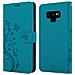 Custodia Compatibile Con Samsung Galaxy Note 9 In Blu Fiore - Coperchio Protettivo In Design Floreale Con Chiusura Magnetica, Funzione Stand E Slot Per Carte - Foto miniatura 7