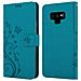 Custodia Compatibile Con Samsung Galaxy Note 9 In Blu Fiore - Coperchio Protettivo In Design Floreale Con Chiusura Magnetica, Funzione Stand E Slot Per Carte - Foto miniatura 8