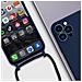 Cover Semirigida Per Iphone 13 Pro Cordino Nylon Intrecciato 80 Cm Blu - Foto miniatura 3