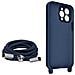 Cover Semirigida Per Iphone 13 Pro Cordino Nylon Intrecciato 80 Cm Blu - Foto miniatura 5