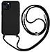 Cover Semirigida Per Iphone 14 Plus Cordino Nylon Intrecciato 80 Cm Nera - Foto miniatura 1