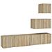 Set Di Mobili Porta Tv 4 Pz Rovere Sonoma In Legno Multistrato - Foto miniatura 2