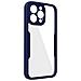 Cover Iphone 14 Pro Max Retro Plexiglass Fronte Polimero Bordo Blu - Foto miniatura 2