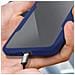 Cover Iphone 14 Pro Max Retro Plexiglass Fronte Polimero Bordo Blu - Foto miniatura 6