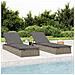Lettino 1 pz con Cuscino Grigio 201x55x62 cm in Polyrattan - Foto miniatura 3