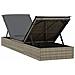 Lettino 1 pz con Cuscino Grigio 201x55x62 cm in Polyrattan - Foto miniatura 4