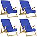 Asciugamani Da Spiaggia 4pz Blu Reale 60x135 Cm Tessuto 400 Gsm - Foto miniatura 2