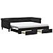 Divano Letto Estraibile Con Cassetti Nero 100x200 Cm In Velluto - Foto miniatura 1