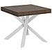 Tavolo Allungabile 90x90/194 Cm Clerk Piano - Gambe Bianche - Noce - Foto miniatura 5