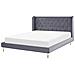Letto Matrimoniale In Velluto Grigio 180 X 200 Cm Forbach - Foto miniatura 3