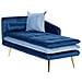Chaise Longue Versione Sinistra Gonesse Velluto Blu - Foto miniatura 7