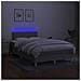 Letto a Molle Materasso e LED Grigio Chiaro 120x190 cm Tessuto - Foto miniatura 4