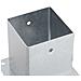 Basi per Pali Quadrate 4 pz Argento 121x121 mm Acciaio Zincato - Foto miniatura 6