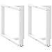Gambe Tavolo Pranzo Forma T 2pz Bianco 100x35x(72-73)cm Acciaio - Foto miniatura 1