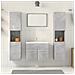 Set Mobili Da Bagno 4 Pz Grigio Cemento In Legno Multistrato - Foto miniatura 3