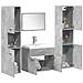 Set Mobili Da Bagno 4 Pz Grigio Cemento In Legno Multistrato - Foto miniatura 1