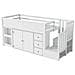 Letto A Soppalco 90x200 Cm, Letto A Soppalco Per Bambini, Letto Multifunzionale Per Bambini, Bianco - Foto miniatura 3