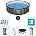 Piscina Fuori Terra - In Giro - 427x107 Cm - Grigio - Include Accessori Coordinati Cb30 - Foto miniatura 1