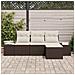 Set divani giardino 4 pezzi con cuscini in polyrattan marrone - Foto miniatura 3