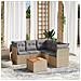 Set Divano da Giardino 6 pz con Cuscini Beige Misto Polyrattan - Foto miniatura 2