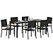Set da Pranzo per Giardino 7 pcs Nero 190 x 90 x 75 cm - Foto miniatura 3