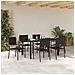Set da Pranzo per Giardino 7 pcs Nero 190 x 90 x 75 cm - Foto miniatura 4