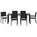 Set da Pranzo per Giardino 7 pcs Nero 190 x 90 x 75 cm - Foto miniatura 7