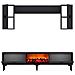 Vibra Set Porta Tv Con Mensole A Muro E Camino A Led 150 Cm Grigio Antracite - Foto miniatura 3