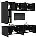 Unità TV da Parete 5 pcs Rovere Nero Legno multistrato - Foto miniatura 3