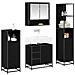 Set di mobili per il bagno 4 pcs Rovere Nero Legno multistrato - Foto miniatura 3