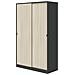 Armadio Camera Da Letto Fiora - Guardaroba 2 Ante 4 Ripiani, 120x200h Cm Nero Antracite - Foto miniatura 1