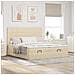 Struttura Letto Pouf con Materassi Crema 180x200 cm in Tessuto - Foto miniatura 3
