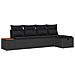 Set Divano da Giardino con cuscino 5 pcs Nero Poly Rattan - Foto miniatura 1