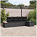 Set Divano da Giardino con cuscino 5 pcs Nero Poly Rattan - Foto miniatura 2