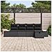 Set Divano da Giardino con cuscino 5 pcs Nero Poly Rattan - Foto miniatura 3