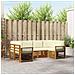 Set divani 6 pcs Naturale e Crema Legno di Acacia Massello - Foto miniatura 2